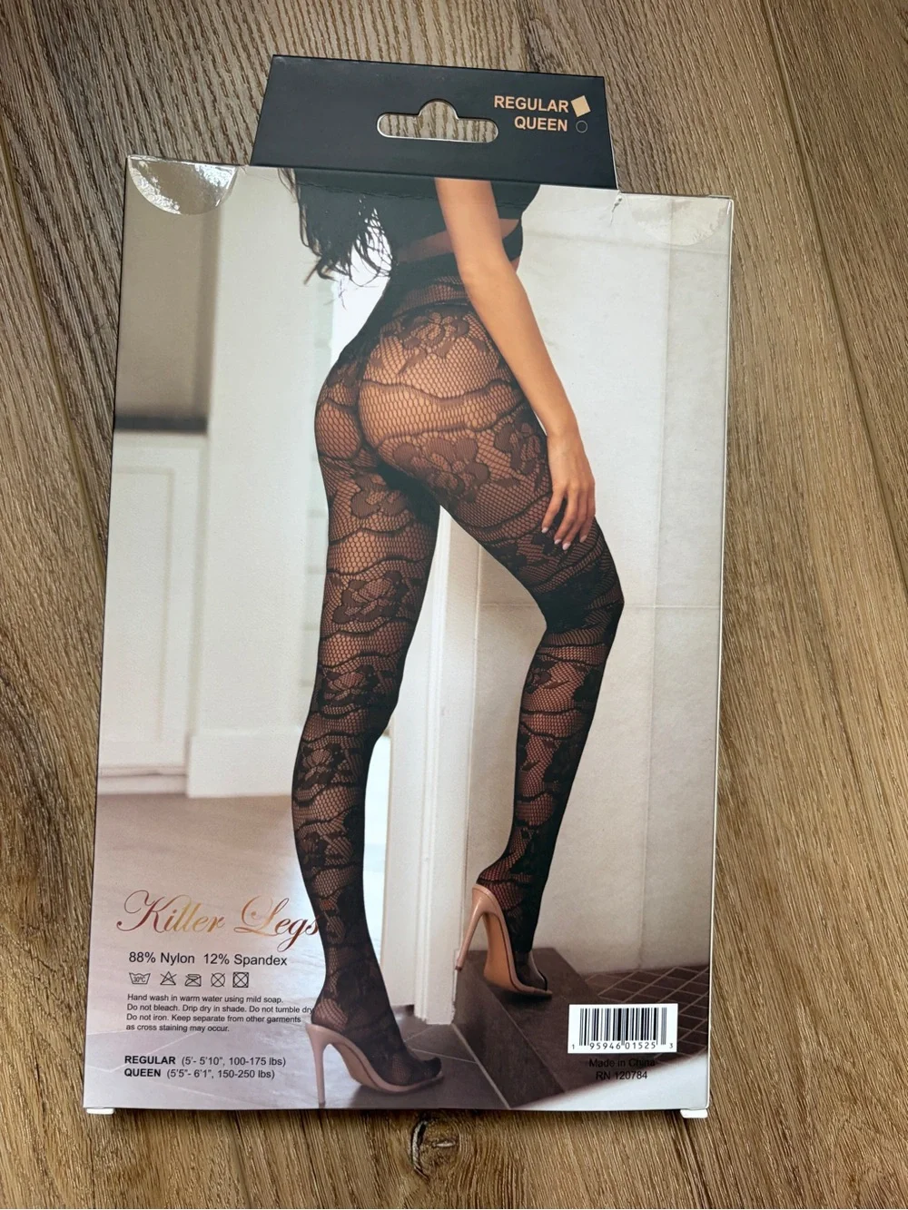 Killer Legs Black Fishnet Floral Pantyhose